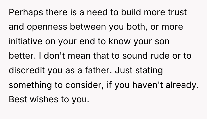 Perhaps there is a need to build more trust and...