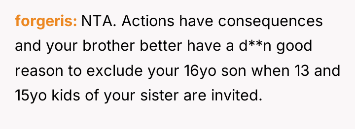 forgeris NTA. Actions have consequences and your brother better have...