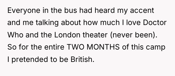 Everyone in the bus had heard my accent and me...