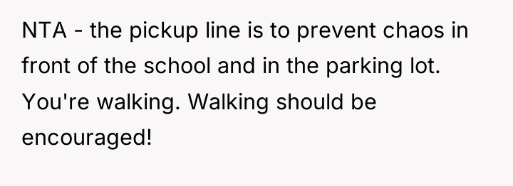 NTA - the pickup line is to prevent chaos in...