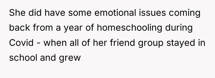 She did have some emotional issues coming back from a...