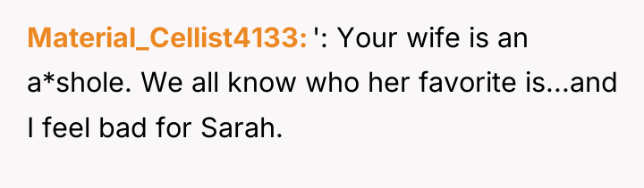 Material_Cellist4133 ': Your wife is an a*shole. We all know...