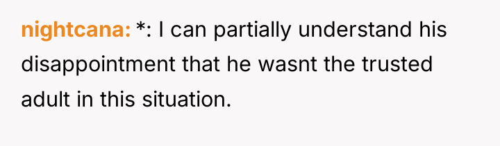 nightcana *: I can partially understand his disappointment that he...