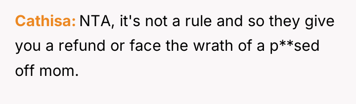 Cathisa NTA, it's not a rule and so they give...