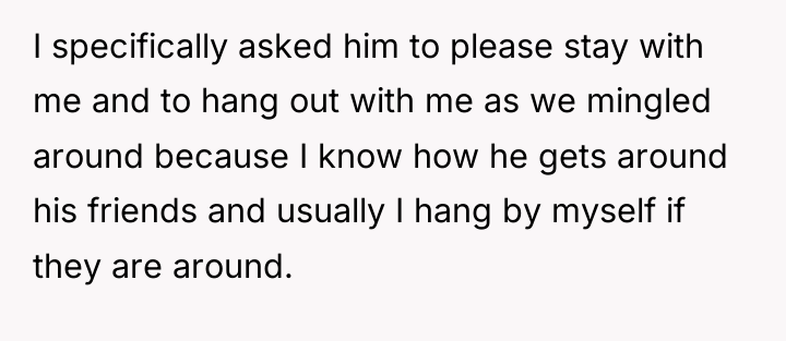 I specifically asked him to please stay with me and...