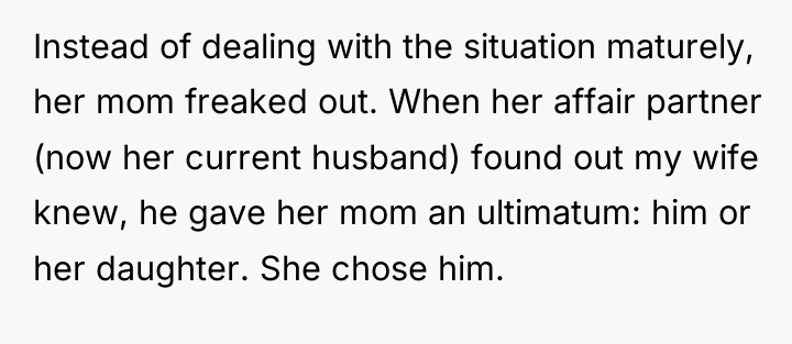 Instead of dealing with the situation maturely, her mom freaked...