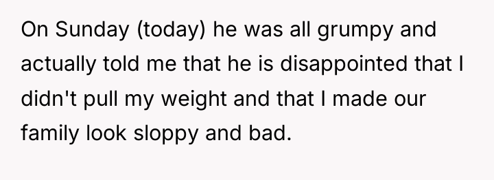 On Sunday (today) he was all grumpy and actually told...