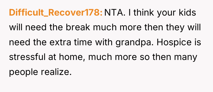 Difficult_Recover178 NTA. I think your kids will need the break...
