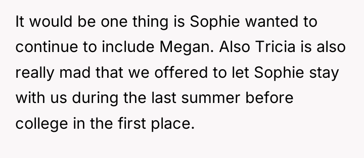 It would be one thing is Sophie wanted to continue...