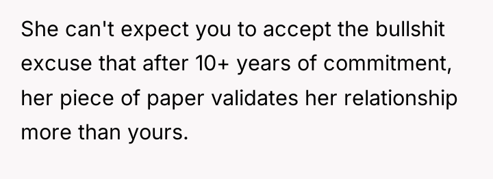 She can't expect you to accept the bullshit excuse that...