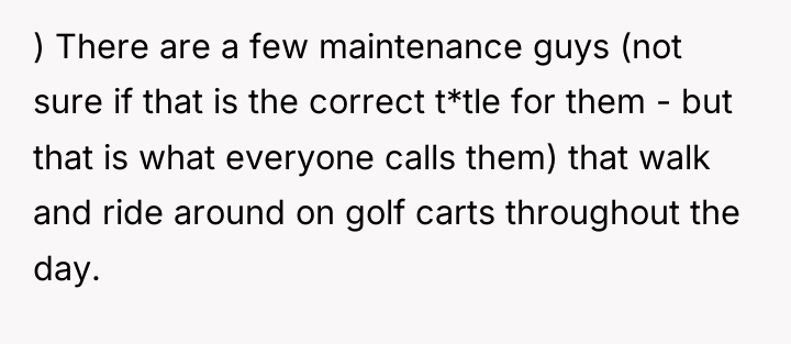 ) There are a few maintenance guys (not sure if...