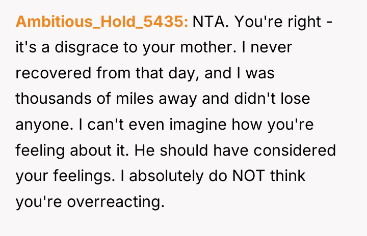 Ambitious_Hold_5435 NTA. You're right - it's a disgrace to your...