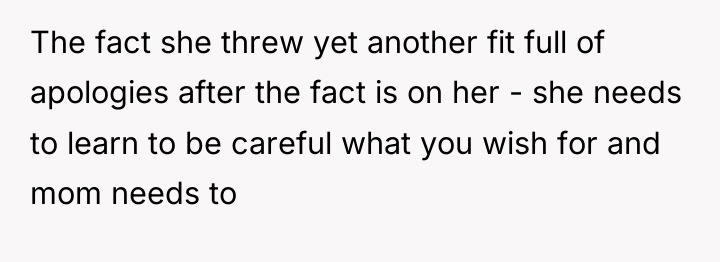 The fact she threw yet another fit full of apologies...
