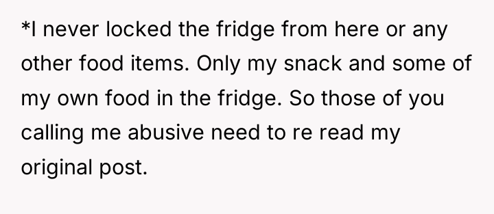 *I never locked the fridge from here or any other...