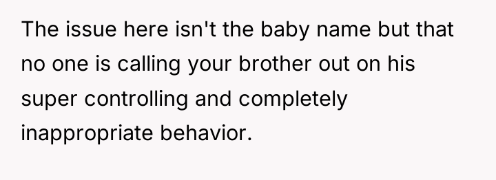 The issue here isn't the baby name but that no...