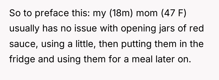 So to preface this: my (18m) mom (47 F) usually...