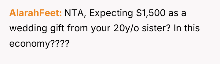 AlarahFeet NTA, Expecting $1,500 as a wedding gift from your...