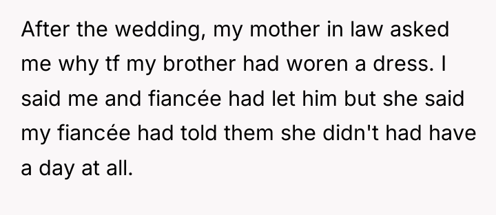 After the wedding, my mother in law asked me why...