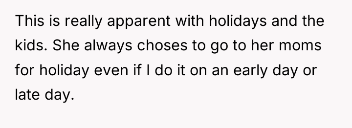 This is really apparent with holidays and the kids. She...