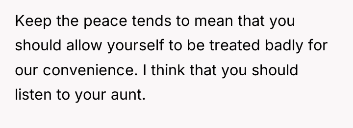 Keep the peace tends to mean that you should allow...