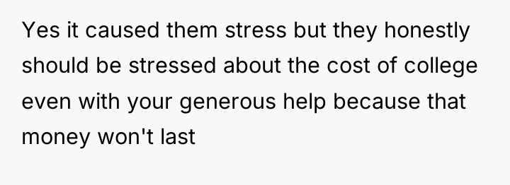 Yes it caused them stress but they honestly should be...