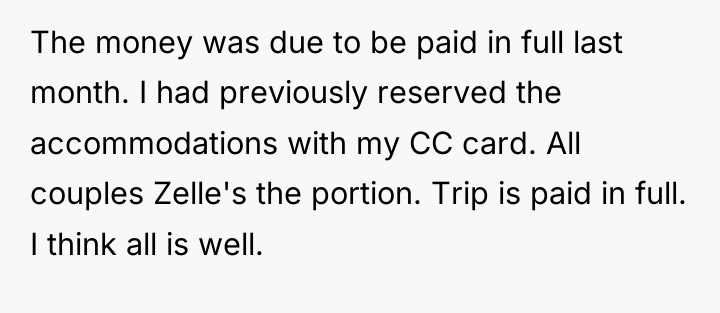 The money was due to be paid in full last...
