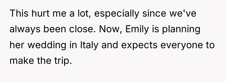 This hurt me a lot, especially since we've always been...