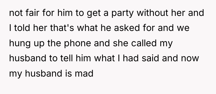 not fair for him to get a party without her...