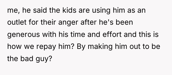 me, he said the kids are using him as an...