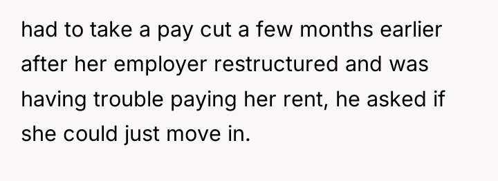 had to take a pay cut a few months earlier...