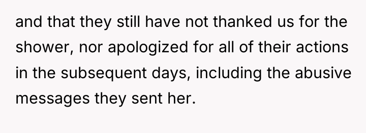 and that they still have not thanked us for the...
