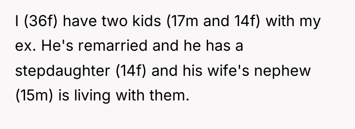 I (36f) have two kids (17m and 14f) with my...