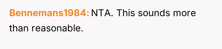 Bennemans1984 NTA. This sounds more than reasonable.