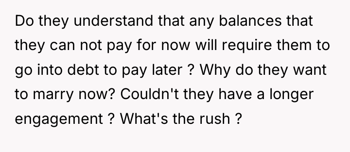 Do they understand that any balances that they can not...