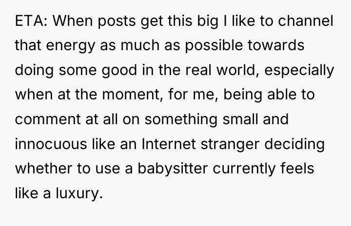 ETA: When posts get this big I like to channel...