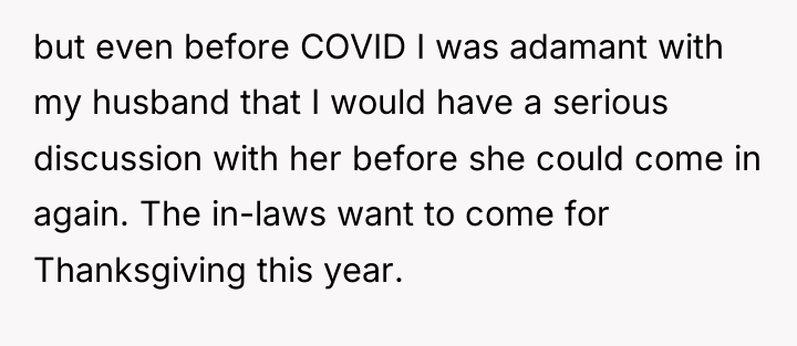 but even before COVID I was adamant with my husband...