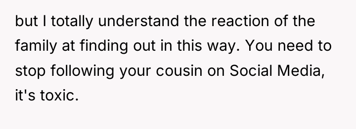 but I totally understand the reaction of the family at...