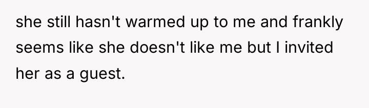she still hasn't warmed up to me and frankly seems...