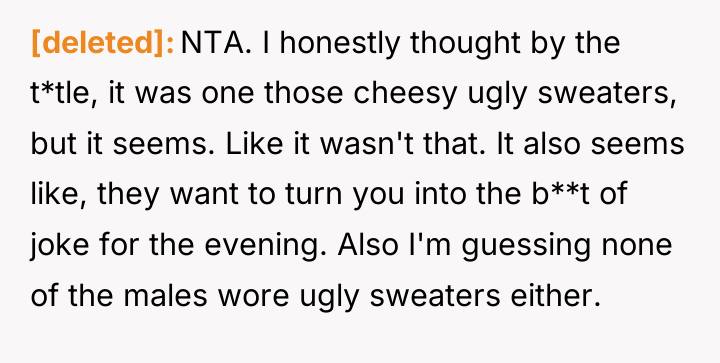 [deleted] NTA. I honestly thought by the t*tle, it was...