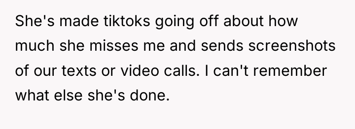 She's made tiktoks going off about how much she misses...