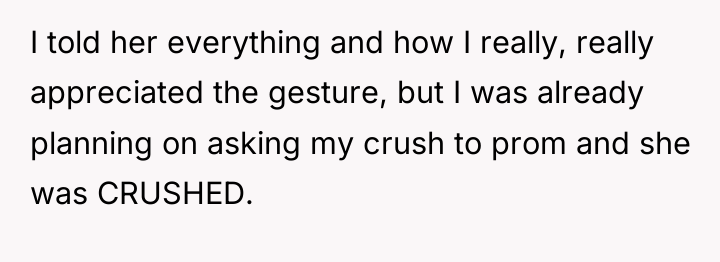 I told her everything and how I really, really appreciated...