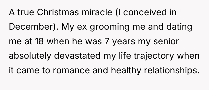 A true Christmas miracle (I conceived in December). My ex...
