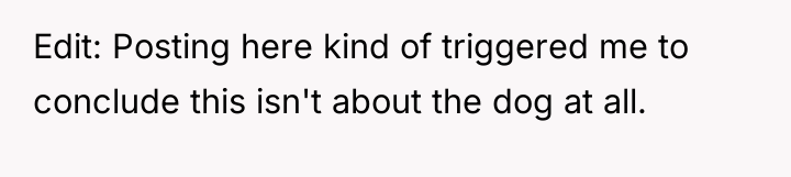 Edit: Posting here kind of triggered me to conclude this...