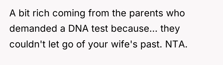 A bit rich coming from the parents who demanded a...