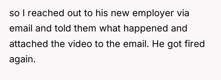 so I reached out to his new employer via email...