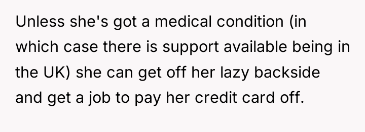 Unless she's got a medical condition (in which case there...