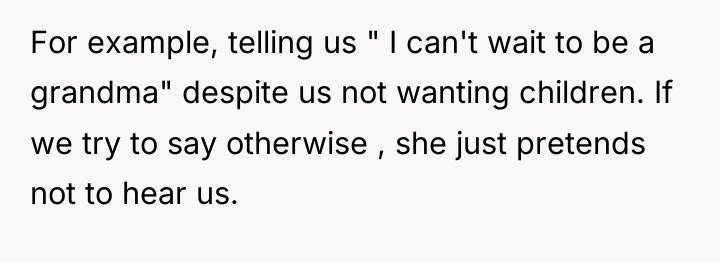 For example, telling us " I can't wait to be...