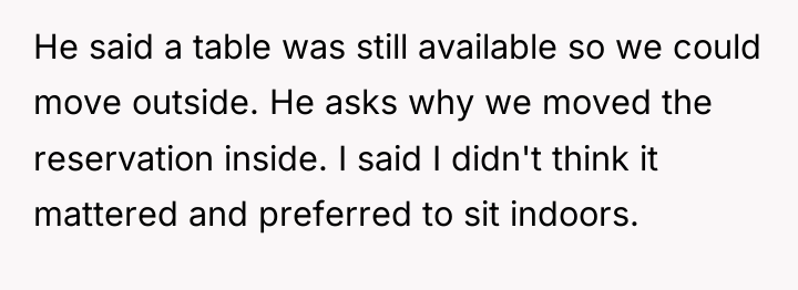 He said a table was still available so we could...