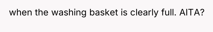 when the washing basket is clearly full. AITA?
