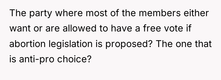 The party where most of the members either want or...